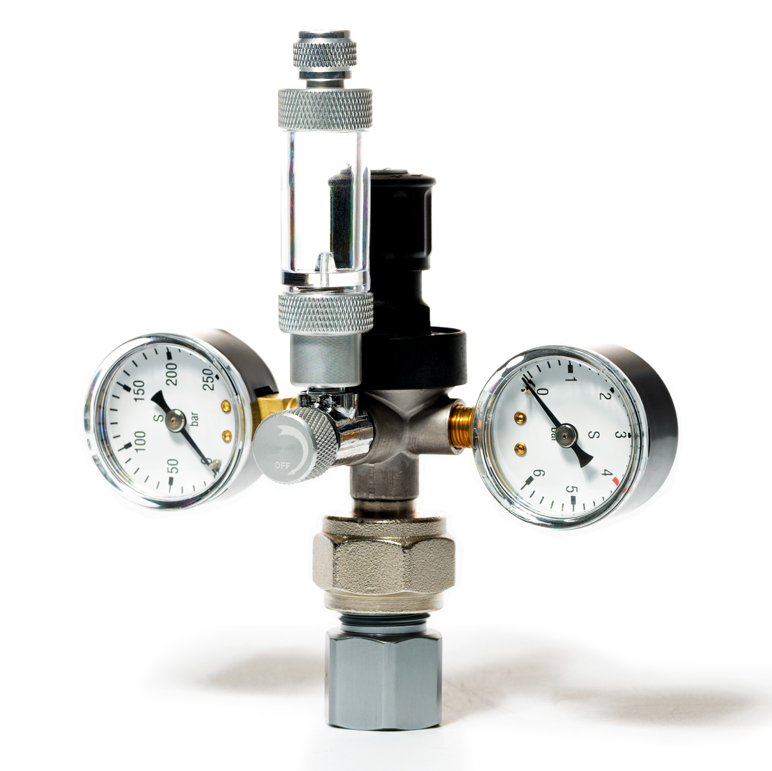 3in1 CO2 Druckminderer für Aquarien inkl. SodaStream Adapter mit Doppelmanometer, Feinnadelventil & Blasenzähler