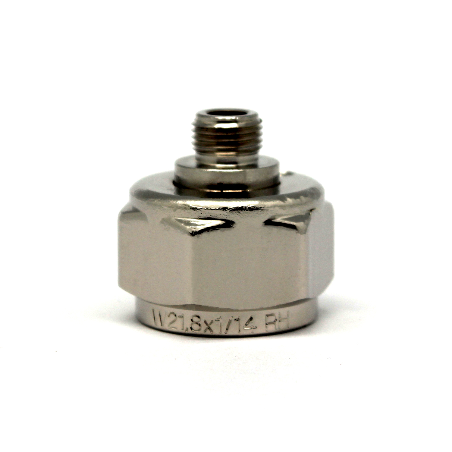 CO2 Adapter für Druckminderer von Einweg M11x1 auf Mehrwegflasche W 21.8 x 1/14