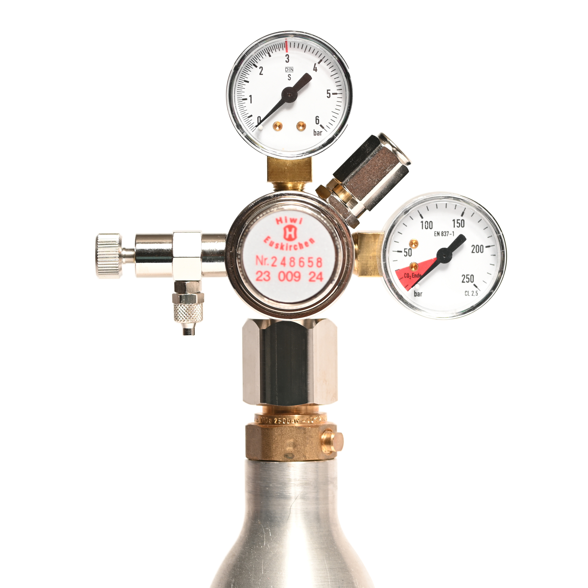 HIWI CO2-Druckminderer für SodaStream o.Ä. Zylinder. Mit u. ohne Magnetventil zur Nachtabschaltung – SC2