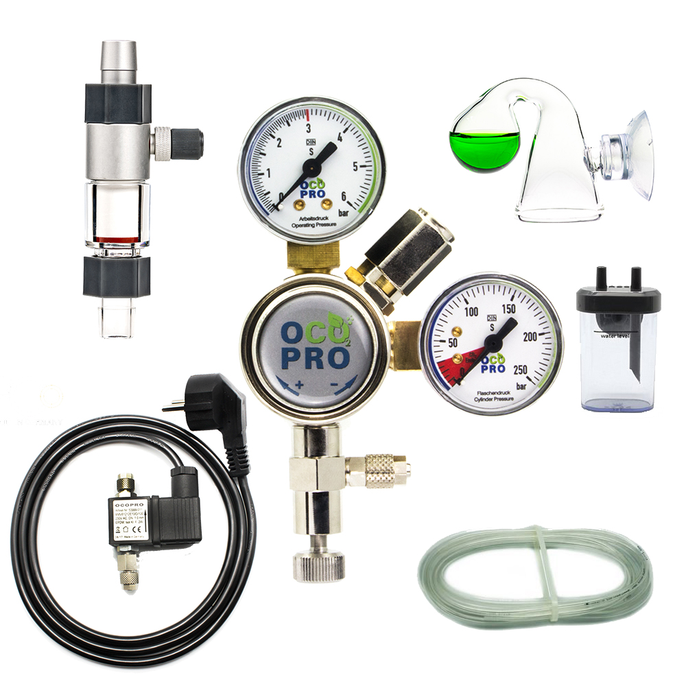 CO2 Anlage Aquarium DLX-450 Plus mit Nachtabschaltung OHNE Flasche – 12/16mm