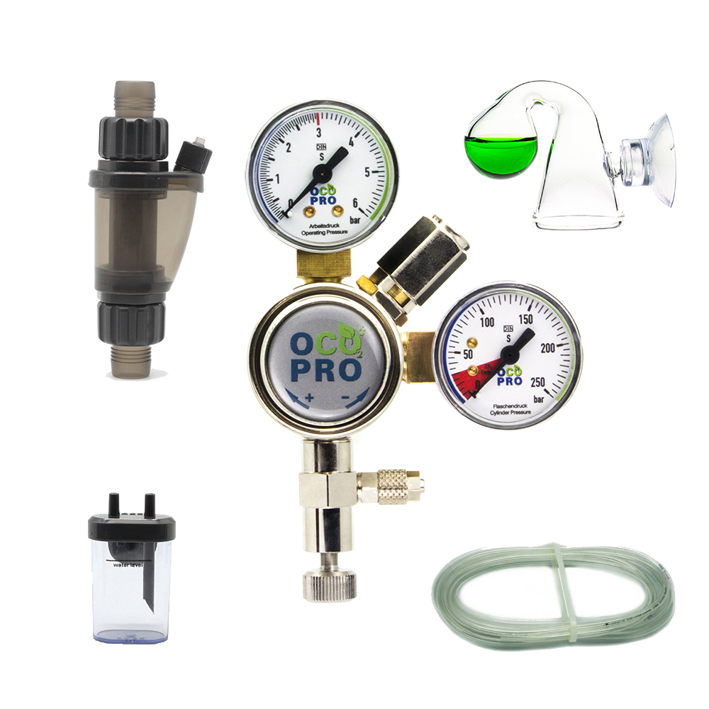 CO2 Anlage Aquarium DLX-500 Komplettset OHNE Flasche – 16/22mm