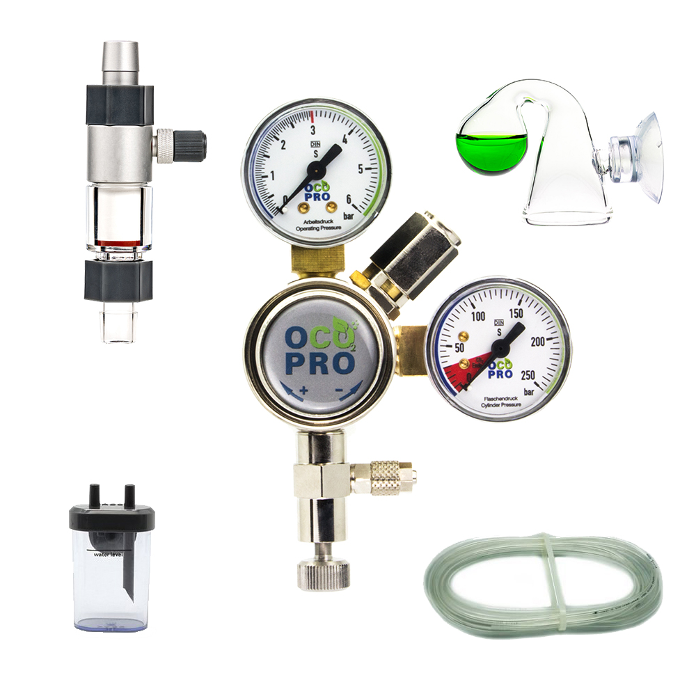 CO2 Anlage Aquarium DLX-450 Komplettset OHNE Flasche – 12/16mm