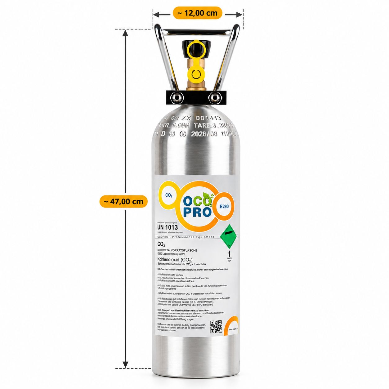 CO2 Anlage Aquarium DLX-350 Komplettset Mehrwegflasche – 500g