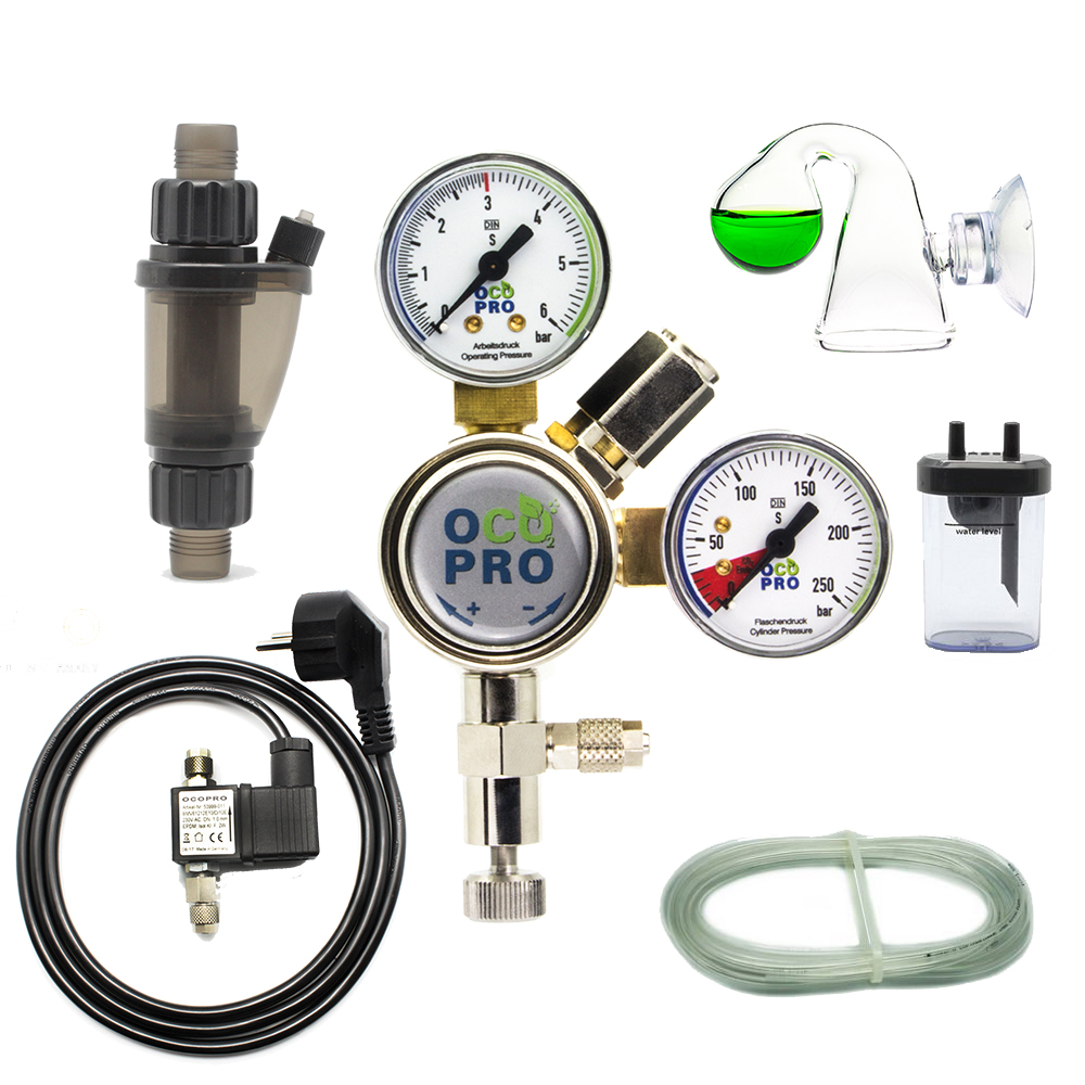 CO2 Anlage Aquarium DLX-500 Plus mit Nachtabschaltung OHNE Flasche – 16/22mm