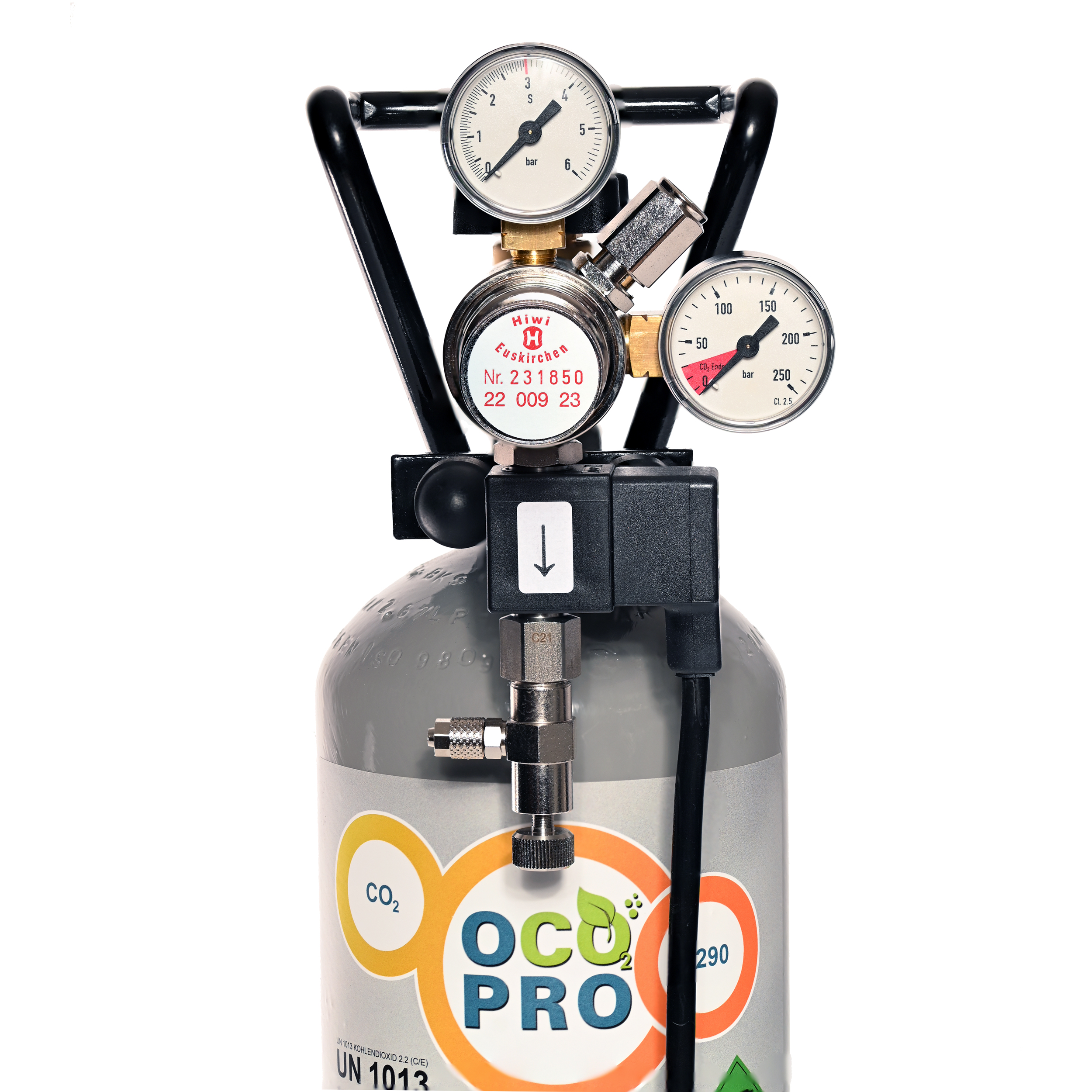 HIWI CO2-Druckminderer für Aquarien. Single und Doppelkammer. Mit u. ohne Magnetventil zur Nachtabschaltung – Profi MV